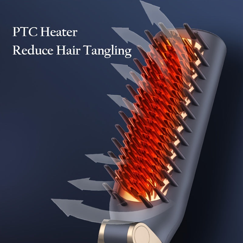 Foldable Heating Hair Straightener Brush