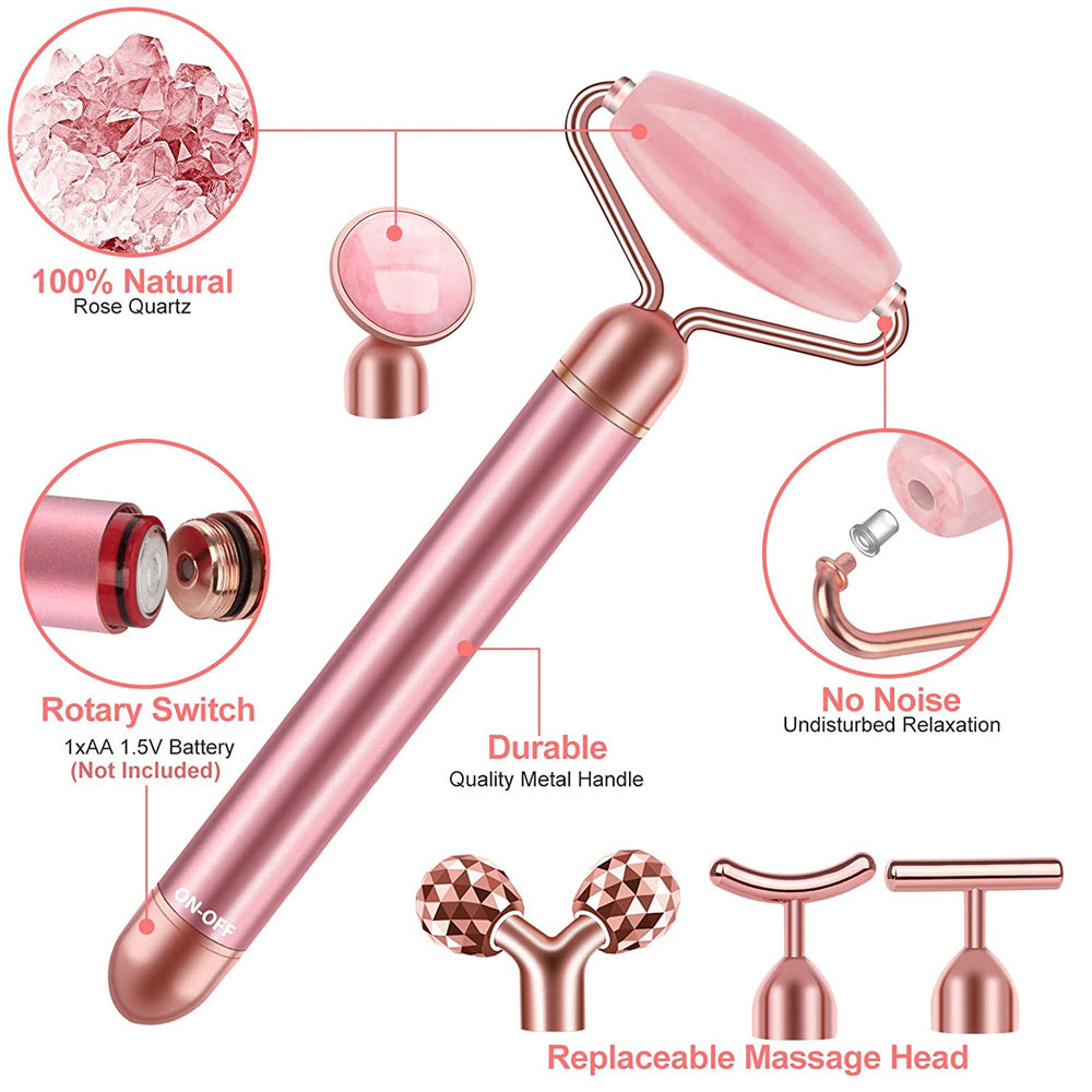 5-in-1 Rose Quartz Face Massager