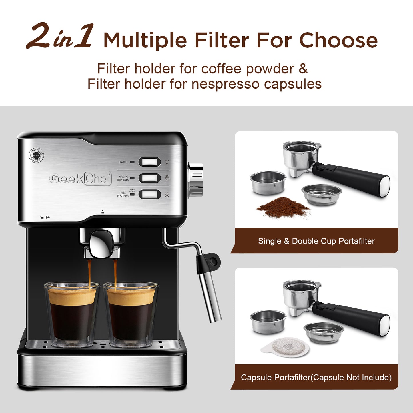 Geek Chef 20-Bar Espresso Machine