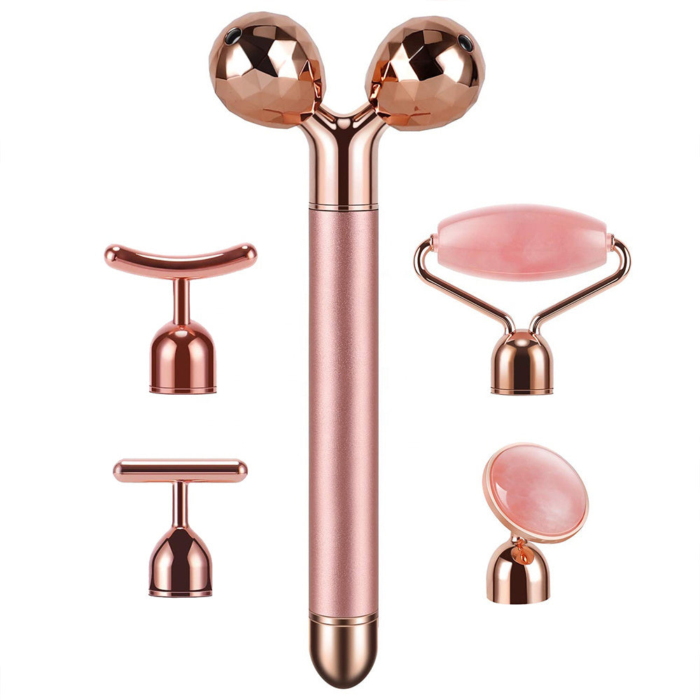 5-in-1 Rose Quartz Face Massager