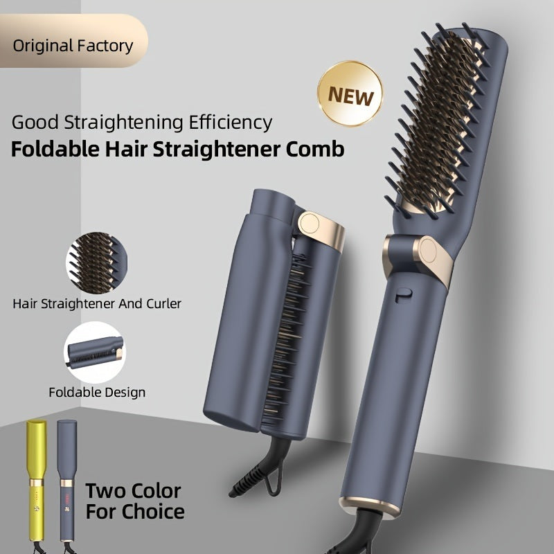 Foldable Heating Hair Straightener Brush