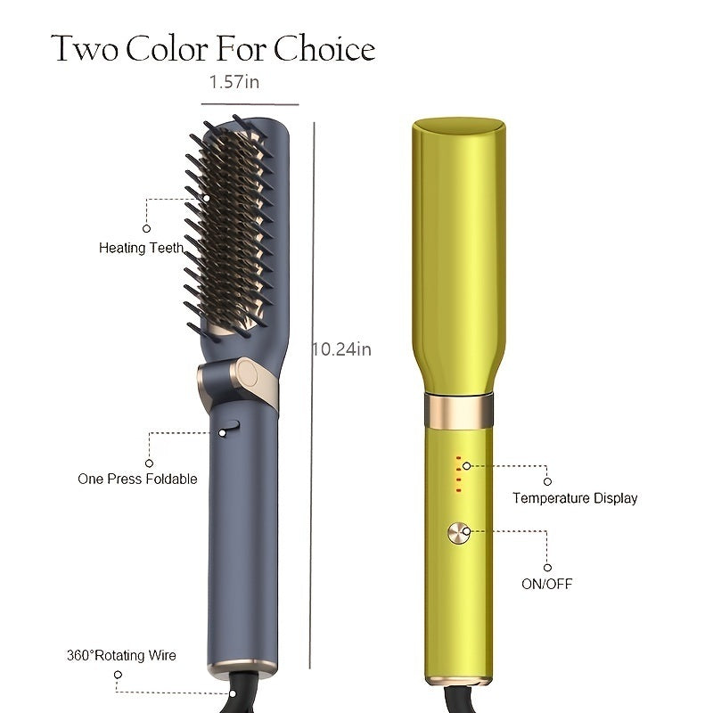 Foldable Heating Hair Straightener Brush