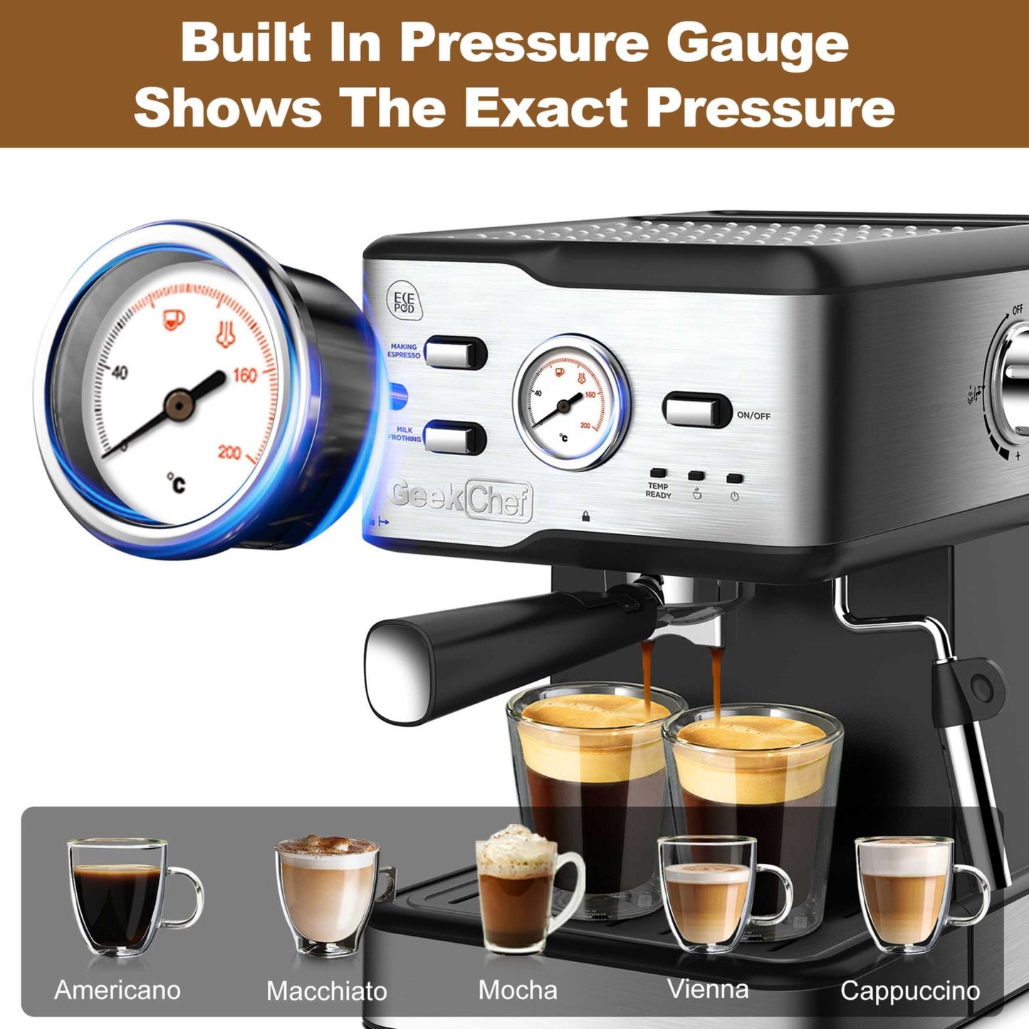 Geek Chef ESE Pod Espresso Machine