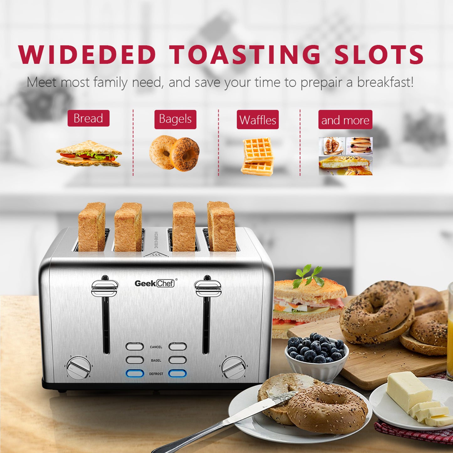 Geek Chef 4-Slice Toaster