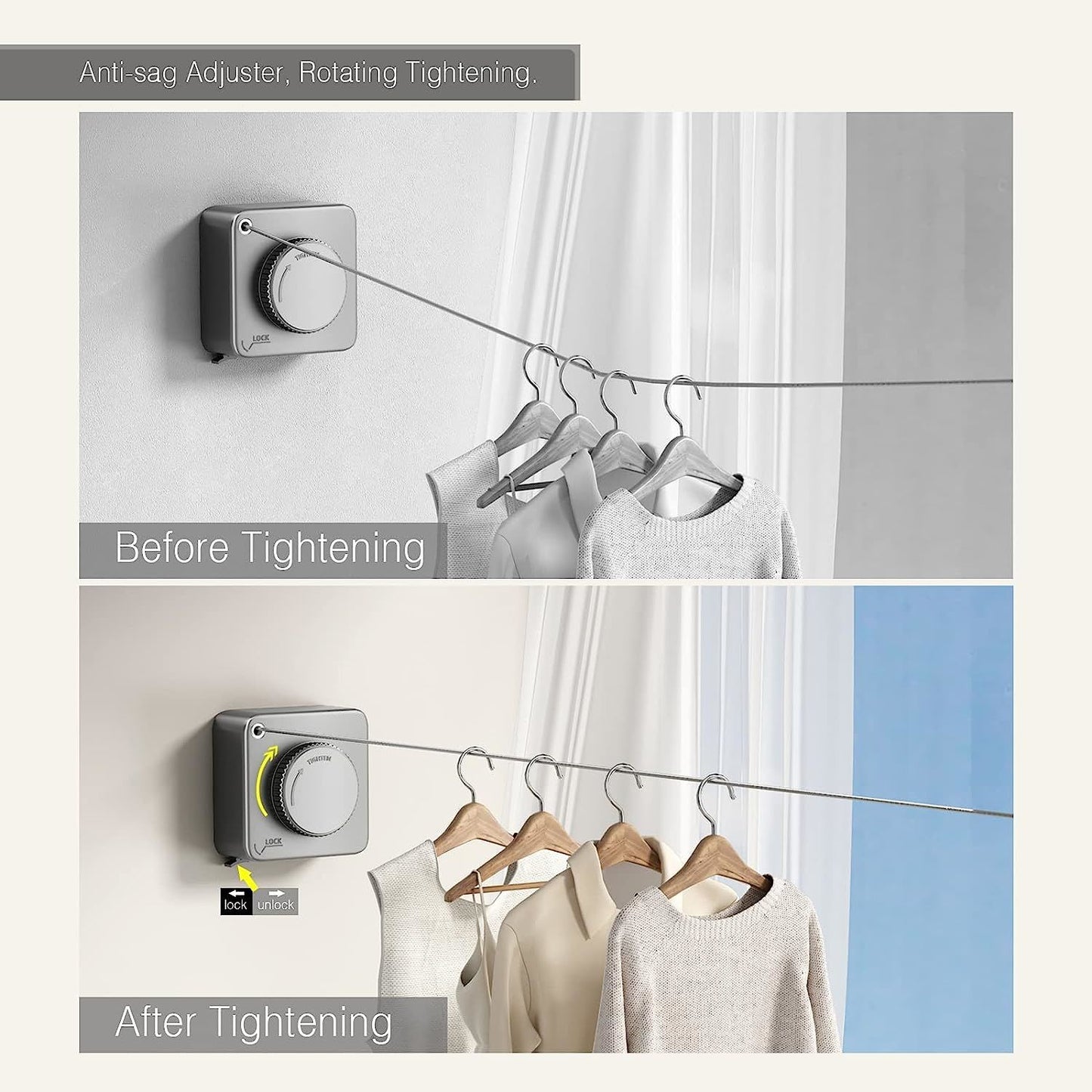 Retractable Wall-Mounted Clothesline