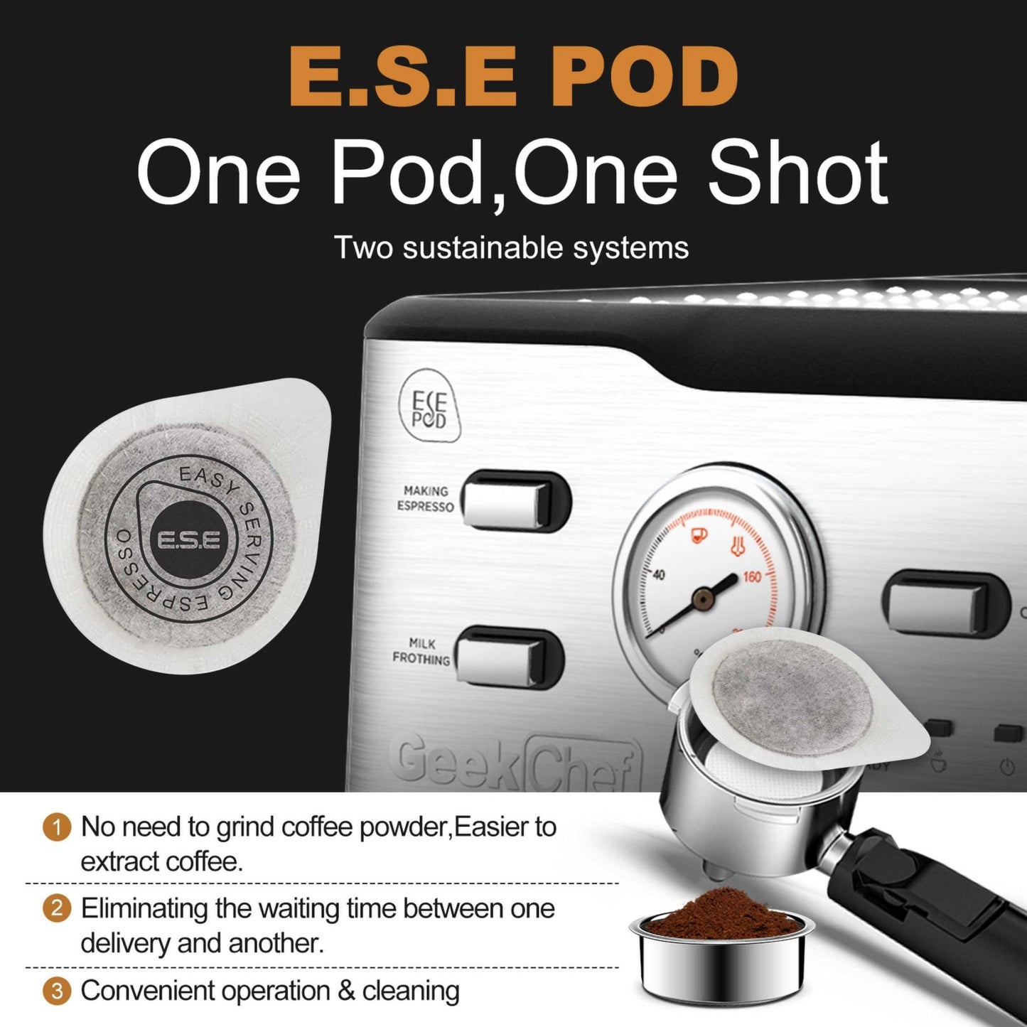 Geek Chef ESE Pod Espresso Machine